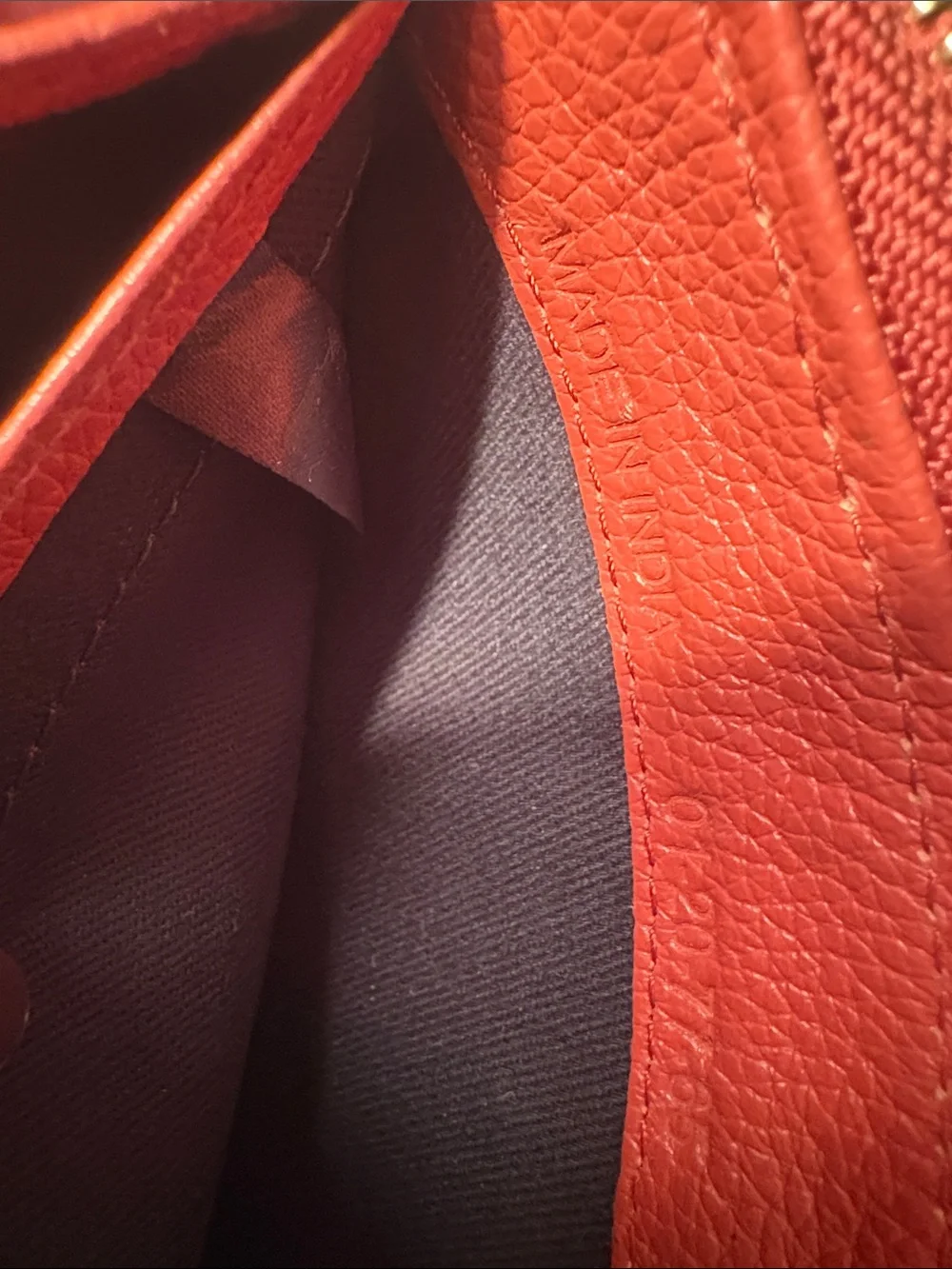 See By Chloe Coral and Pale Pink Zip-Around Leather Wallet